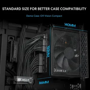 Lian Li SX Platinum 1200W SXP Compact ATX Form Factor Power Supply - Black