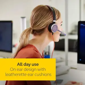 Jabra Evolve 40 Professional Wired Headset, Stereo, UC-Optimized – Telephone Headset - Black