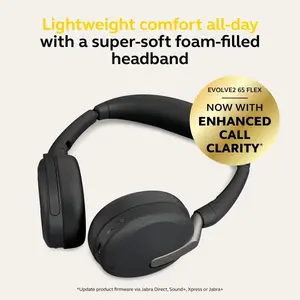 Jabra Evolve2 65 Flex Wireless Stereo Headset - Bluetooth - Black