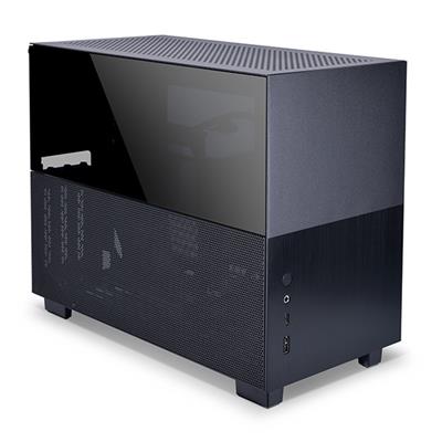 LIAN LI Q58 Tempered Glass-Aluminium Mini ITX Case- Black 