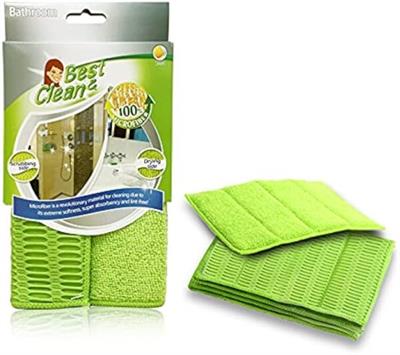 Multi-purpose 2-in-1 Microfiber Bathroom Pad Double Sided Sponge Cleaning Pad cloth