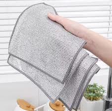 DISH CLOTH SILVER WIRE CLEANING WASH TOWEL each
