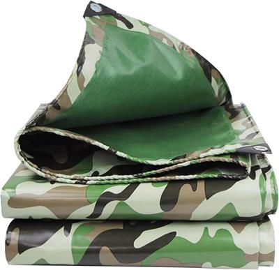 Heavy duty camouflage 100% waterproof+heat-resistance tarpaulin,Rings on all sides with every 3 feet distance,Used for sunshade & other outdoor activities.