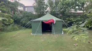 Military Canvas Tent 100% waterproof Made of light weight 100% Cotton Canvas Fabric. Cabin Tent is commonly used for outdoor camping. Its perfect for 9-10 Person.