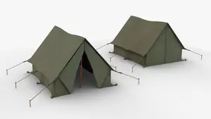 Canvas Double Ply Labour Tent DarkGreen/White Color 13 ftx18 ftx7 ft for 6-8 Persons, 