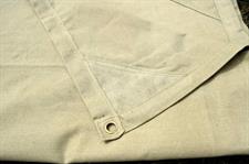 Heavy Duty Off white Canvas Tarpal.100% Waterproof+Heat-resistance with loops & rings on every 3 feet distance on all sides,All sides double stitched.