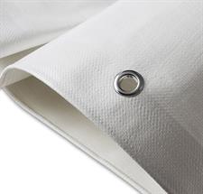100% WATERPROOF WHITE PLASTIC TARPAL , USED FOR SUNSHADE AND OTHER OUTDOOR ACTIVITIES.