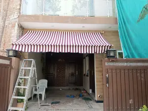 Retractable Awning Shade Striped Fabric Alternative, Rain and Windproof Cover, Multiple Size Options Durable Exterior Awning Fabric, Outdoor Shades for Patio, Deck, Balcony ,With Steel Frame.