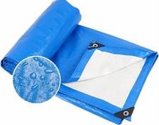 100% WATERPROOF PLASTIC BLUE/WHITE KOREAN TARPAL SIZE (24 ft X 30 ft) USED FOR SUNSHADE AND OTHER OUTDOOR ACTIVITIES.