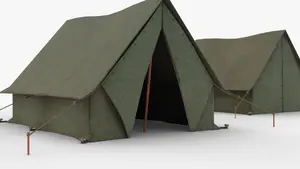 Canvas Double Ply Labour Tent DarkGreen/White Color 13 ftx18 ftx7 ft for 6-8 Persons, 