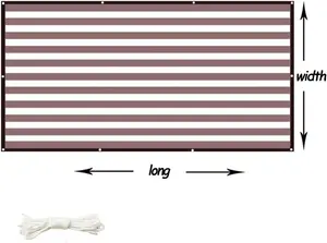 Brown/white Sun Shade Net,High Quality, 80%-85% Sun Protection Shade Net UV Resistant, Privacy Screen Fence for Garden Balcony Greenhouse. With loops & rings on every 3 feet distance on sides and double stitched sides with cotton nawar.