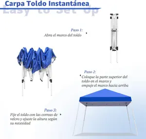 Pop-Up Tent with Canopy, 10x10ft Tent, Instant Outdoor Tent with Slanted Legs and Carrying Bag, Portable Gazebo Shelter for Patio, Deck, Garden and Beach