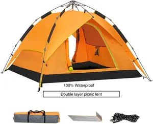 Hydraulic Tent 4-5 persons Outdoor Portable Thickened Camping Automatic -Up Tent Outdoor Picnic and Rainproof Camping Equipment