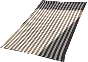Brown/white Sun Shade Net,High Quality, 80%-85% Sun Protection Shade Net UV Resistant, Privacy Screen Fence for Garden Balcony Greenhouse. With loops & rings on every 3 feet distance on sides and double stitched sides with cotton nawar.