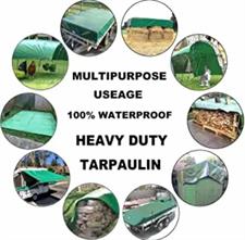 PVC TARPAL , SIZE (11.5ft X 13.5FT),HIGH QUALITY , HEAVY DUTY, LONG LIFE, 100% WATERPROOF, UV - RESISTANT.