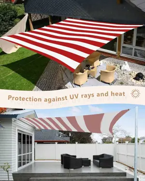 Imported, Red/White Premium,Highy Quality PVC Tarpal,100% Waterproof, Heat-Resistant, Tear-Resistance, UV-Stabilised, Heavy-Duty, Durable, Used for Sunshade & Other outdoor activities.