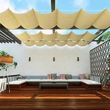 Sliding Beige Color Sunshade Net,Anti-UV,Shading rate 85%,Heat-resistance.