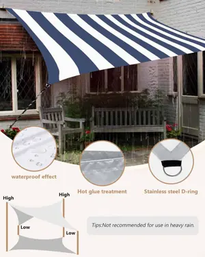 Imported, Blue/White Premium,Highy Quality PVC Tarpal,100% Waterproof, Heat-Resistant, Tear-Resistance, UV-Stabilised, Heavy-Duty, Durable, Used for Sunshade & Other outdoor activities.