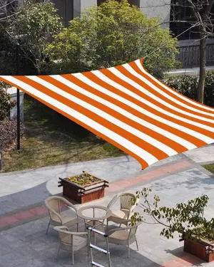Imported, Orange/White Premium,Highy Quality PVC Tarpal,100% Waterproof, Heat-Resistant, Tear-Resistance, UV-Stabilised, Heavy-Duty, Durable, Used for Sunshade & Other outdoor activities.