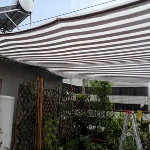 Brown/white Sun Shade Net,High Quality, 80%-85% Sun Protection Shade Net UV Resistant, Privacy Screen Fence for Garden Balcony Greenhouse. With loops & rings on every 3 feet distance on sides and double stitched sides with cotton nawar.
