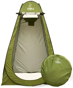 Homecute Foldable Portable Pop-Up Cloth Changing Tent Or Toilet Tent For Camping & Picnic- Black Length:120Cm/3.9 Ft X Width: 120Cm/3.9 Ft X Height:195Cm/6.3 Ft. (Big Size Black) - Polyester, 1 Person