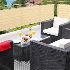 Beige color Sun shade net 85%- 90% ,high quality, with loops on every 3 feet distance on sides and double stitched edge to edge borders with cotton nawar.