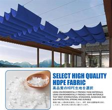 Sliding Blue Color Sunshade Net,Anti-UV,Shading rate 85%,Heat-resistance.