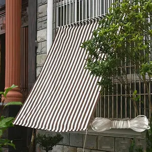 Brown/white Sun Shade Net,High Quality, 80%-85% Sun Protection Shade Net UV Resistant, Privacy Screen Fence for Garden Balcony Greenhouse. With loops & rings on every 3 feet distance on sides and double stitched sides with cotton nawar.