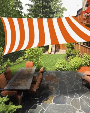 Imported, Orange/White Premium,Highy Quality PVC Tarpal,100% Waterproof, Heat-Resistant, Tear-Resistance, UV-Stabilised, Heavy-Duty, Durable, Used for Sunshade & Other outdoor activities.