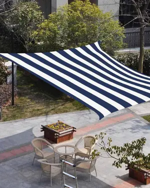 Imported, Blue/White Premium,Highy Quality PVC Tarpal,100% Waterproof, Heat-Resistant, Tear-Resistance, UV-Stabilised, Heavy-Duty, Durable, Used for Sunshade & Other outdoor activities.