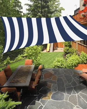 Imported, Blue/White Premium,Highy Quality PVC Tarpal,100% Waterproof, Heat-Resistant, Tear-Resistance, UV-Stabilised, Heavy-Duty, Durable, Used for Sunshade & Other outdoor activities.