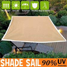 Beige color Sun shade net 85%- 90% ,high quality, with loops on every 3 feet distance on sides and double stitched edge to edge borders with cotton nawar.