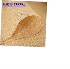 Beige color Sun shade net 85%- 90% ,high quality, with loops on every 3 feet distance on sides and double stitched edge to edge borders with cotton nawar.