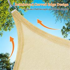 Beige Color Triangle Sunshade net,Shading rate 85%,UV-Stabilised,Heat-resistance,Used for sunshade & other outdoor activities.