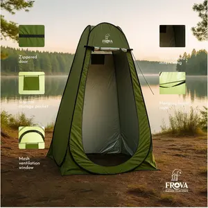 Homecute Foldable Portable Pop-Up Cloth Changing Tent Or Toilet Tent For Camping & Picnic- Black Length:120Cm/3.9 Ft X Width: 120Cm/3.9 Ft X Height:195Cm/6.3 Ft. (Big Size Black) - Polyester, 1 Person