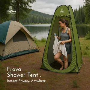 Homecute Foldable Portable Pop-Up Cloth Changing Tent Or Toilet Tent For Camping & Picnic- Black Length:120Cm/3.9 Ft X Width: 120Cm/3.9 Ft X Height:195Cm/6.3 Ft. (Big Size Black) - Polyester, 1 Person