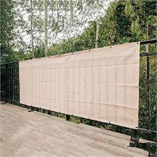 Beige color Sun shade net 85%- 90% ,high quality, with loops on every 3 feet distance on sides and double stitched edge to edge borders with cotton nawar.