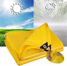100% WATERPROOF ,PLASTIC ,KOREAN ,HEAVY DUTY ,TARPAL ,(180 GSM)YELLOW COLOR ,USED FOR SUNSHADE AND OTHER OUTDOOR ACTIVITIES.