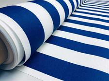 Blue/White Strips Canvas Tarpal 100% waterproof+ Heat resistance , Blocks Wind & Cold air.Rings & loops on all sides with every 3 feet distance.