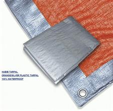 PLASTIC TARPAL (ORANGE/SILVER)100% WATERPROOF.USED FOR SUNSHADE AND OTHER OUTDOOR ACTIVITIES.