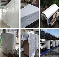100% WATERPROOF PLASTIC WHITE KOREAN TARPAL SIZE (24 ft X 30 ft) USED FOR SUNSHADE AND OTHER OUTDOOR ACTIVITIES.