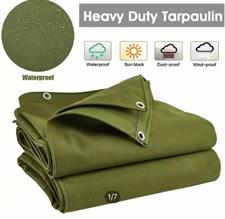 Heavy Duty Canvas Tarpal.100% Waterproof+Heat-resistance with loops on all sides with every 3 feet distance,All sides double stitched.