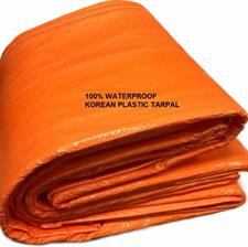 100% WATERPROOF KOREAN PLASTIC ORANGE TARPAL SIZE (30 ft X 36 ft) USED FOR SUNSHADE AND OTHER OUTDOOR ACTIVITIES.