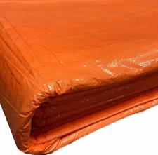 100% WATERPROOF KOREAN PLASTIC ORANGE TARPAL SIZE (30 ft X 36 ft) USED FOR SUNSHADE AND OTHER OUTDOOR ACTIVITIES.