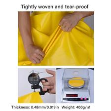 100% WATERPROOF ,PLASTIC ,KOREAN ,HEAVY DUTY ,TARPAL ,(180 GSM)YELLOW COLOR ,USED FOR SUNSHADE AND OTHER OUTDOOR ACTIVITIES.