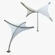 White Hyper Model Tensile Structures