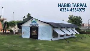 This High Performance Tents is advanced, climate-resilient emergency shelters designed to serve as schools, health centers, and safe spaces for children in crisis zones.Length: 12 m (approx. 39.4 ft)  Width: 6 m (approx. 19.7 ft)  Height:  Central Pe