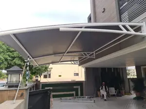 Waterproof PVC Car Parking Shed - White, Mild Steel Pole , Durable Design With Steel Wall Materials