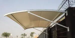 Waterproof Pvc Car Parking Shed - White, Mild Steel Pole , Durable Design With Steel Wall Materials
