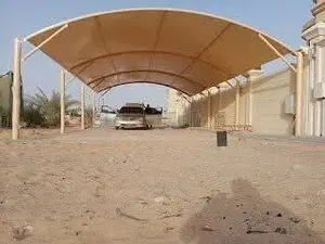 Waterproof PVC Car Parking Shed - White, Mild Steel Pole , Durable Design With Steel Wall Materials